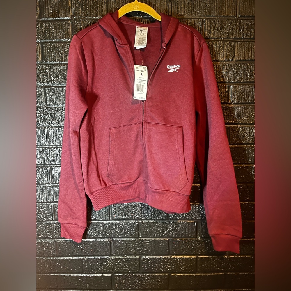 Reebok Maroon Full-Zip Sweatshirt
